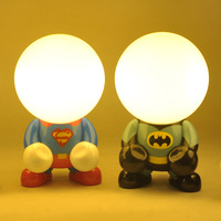 LED创意小夜灯变身怪杰超人蝙蝠侠台灯USB电光卡通灯可调插座卧室
