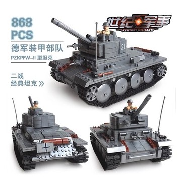 开智正品式益智拼装积木玩具世纪军事 PZKPFW-II型坦克82009