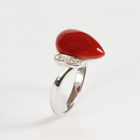 红珊丽人有机宝石镶嵌戒指JZ6018