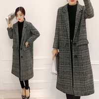 2015秋冬女装韩版长款修身毛呢外套风衣大码显瘦羊毛呢子大衣气质