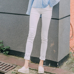 2016年秋季新款 女式显瘦铅笔裤 高腰弹力白色小脚裤