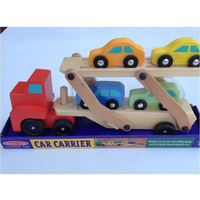 厂家直销 儿童益智玩具 木制交通双层运输车模型 创意儿童玩具