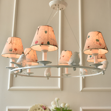 北欧美式客厅六头吊灯 创意小鸟田园欧式灯 卧室餐厅简约灯具