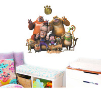 墙贴贴纸客厅3D立体儿童家居装饰随意贴背景壁画三D熊出没便宜大