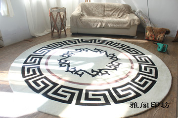 新款欧式地毯客厅手工晴纶加厚包邮园形地毯茶几卧室地毯床边地