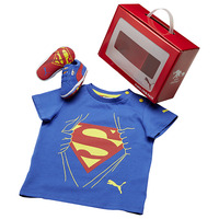 【现货】英国PUMA正品代购 童装男童超人T恤+学步鞋套装礼盒