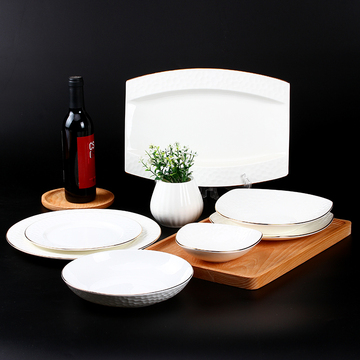 牛排盘子白色创意家用陶瓷菜盘碟子酒店西餐餐具骨瓷白瓷盘西餐盘