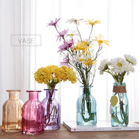小清新透明玻璃水培花瓶个性摆件客厅桌面装饰品绿萝植物容器摆件