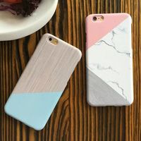 GA新款韩iphone6S粉色大理石拼接手机壳 6p半包磨砂硬壳保护套情
