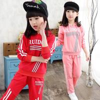 女童春装2016新款卡通休闲套装中大童韩版运动服女孩卫衣两件套