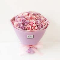 NANA花艺设计粉玫瑰紫玫瑰鲜花花束广州白云区花店送花高端花艺