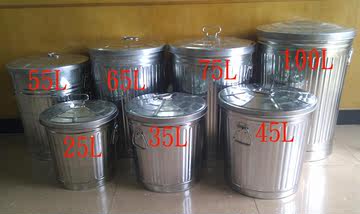 加厚新型米缸米桶罗马纹储物桶 铁制工业防火垃圾桶 脏衣收纳桶