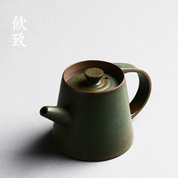 饮致 景德镇色釉茶壶柴烧窑变泡茶壶日式手工仿古陶瓷功夫茶具