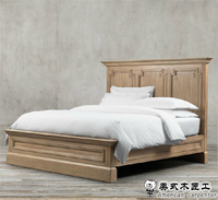 木匠工美式家具 实木双人床 1.8米结婚床 全实木橡木复古床特价