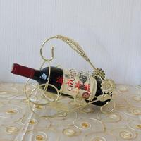 简约铁艺红酒架创意家居摆件欧式酒瓶架复古葡萄酒架拍图摄影道具