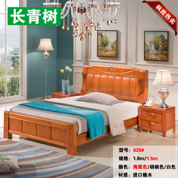 新中式全实木床1.8米双人床简约现代橡木婚床1.5米宜家公主卧室床