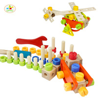 木制84pcs螺母组合 百变拆装车类儿童益智男孩动手积木配对玩具