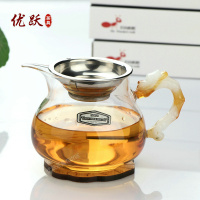 正品玻润 加厚耐高温玻璃茶漏台湾茶海功夫茶公道杯 大容量 400ml