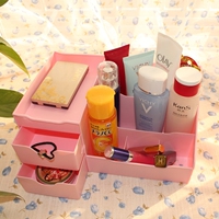 韩国抽屉式化妆品收纳盒创意桌面收纳盒 大号加厚塑料首饰储物盒