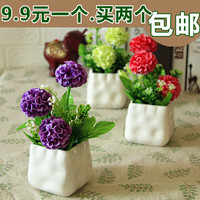 韩式田园绣球花餐桌梳妆台塑料花仿真花玫瑰百合假花套装盆栽摆件