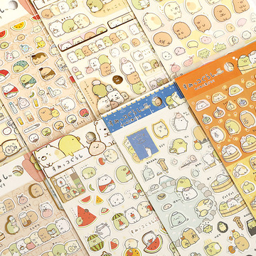 韩国diy相册配件 日本角落生物日记装饰烫金卡通动物纸质贴纸贴画