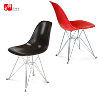 办公室休闲洽谈桌椅餐椅简约时尚实木塑料椅创意伊姆斯椅子