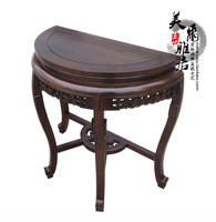 仿红木半圆桌实木榆木玄关桌实木欧中式古典家具玄关台门厅桌供桌