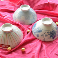 若和风出口日本名店陶瓷手绘花纹大盛碗  隔热带脚米大面饭菜碗