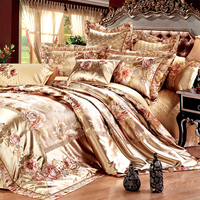 清悠居家纺 欧美式奢华样板房床上用品 贡缎提花床盖四六八十件套