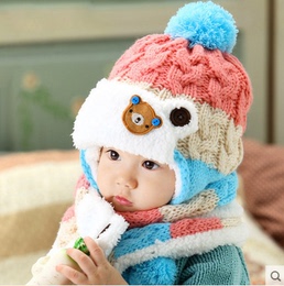 韩国宝宝婴儿帽子秋冬款幼儿童帽子冬季冬天男童女童小孩01-2岁4