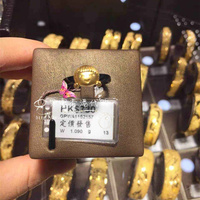 香港六福珠宝专柜正品代购黄金 抱抱家庭男孩女孩陶瓷戒指