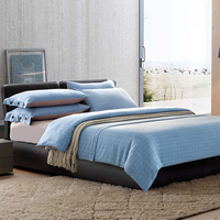 包邮棉麻色织提花四件套床笠床单1.5m1.8m2m被罩简约床上用品