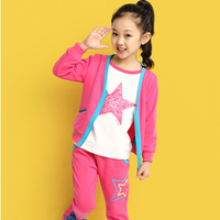 童装女童长袖套装2015秋装儿童中大童休闲运动韩版中大童三件套