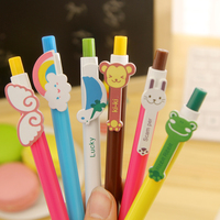 韩国文具 清新可爱造型笔  卡通圆珠笔动物翅膀彩虹笔 青蛙圆珠笔