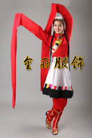 包邮新款藏族舞蹈服饰民族服装演出藏族水袖表演服舞台女牛背藏族