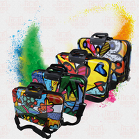 2016新款时尚潮电脑箱包17寸涂鸦pc笔记本箱包男女青年短途行李箱
