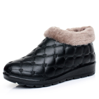 2015冬季新品女棉鞋妈妈棉鞋防滑中老年女靴短靴大码厚底老人棉鞋