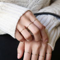 唯酷韩版时尚镀18k玫瑰金简约光面极细戒指女食指尾戒钛钢首饰品
