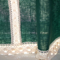 纯色墨绿棉麻布艺美式乡村窗帘成品 定制做亚麻卧室客厅遮光窗帘