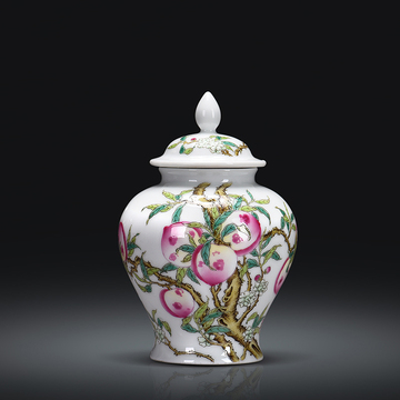 景君 景德镇陶瓷器 手工绘画 粉彩 茶叶罐 储存 密封 茶具