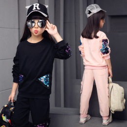 韩版童装女童2016新款套装儿童春秋装小女孩子秋季运动两件套衣服