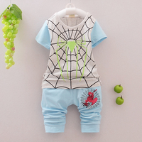 2015新款童装夏装男童女宝宝婴儿童衣服短袖套装1-2-3岁半蜘蛛侠