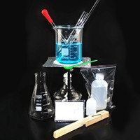 烧杯+试管+烧瓶+滴管+酒精灯+ph试纸+玻璃棒+三脚架化学实验全套