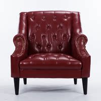 简欧法式单人沙发双人皮沙发组合简欧式复古沙发老虎椅咖啡厅围椅