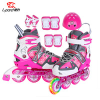 捷豹X1儿童轮滑鞋套装男女全套护具溜冰鞋闪光单排轮鞋小孩旱冰鞋