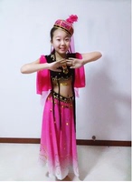 儿童印度舞演出服女童新疆舞维吾尔民族舞天竺幼儿肚皮舞表演服装