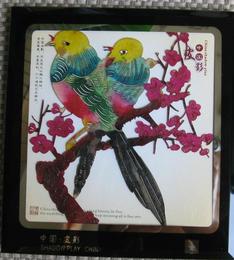 皮影装饰画喜鹊水晶框摆件中国民族风特色礼品送老外工艺品结婚