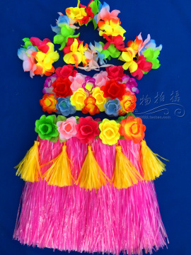 六一儿童节幼儿园表演演出服草裙舞舞蹈花环套装道具40CM加厚