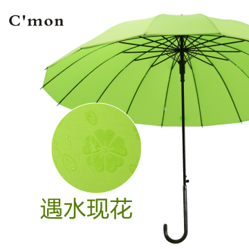 小清新自动晴雨伞直柄女学生日本系16骨遇水花开伞韩国创意长柄伞