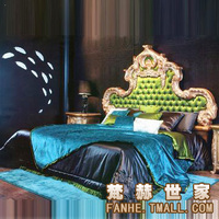 梵赫 4bs295 上海 意大利 法式 双人床 婚床 布艺床 金箔雕花
